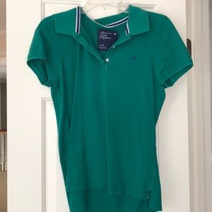 Collared teal American Eagle shirt